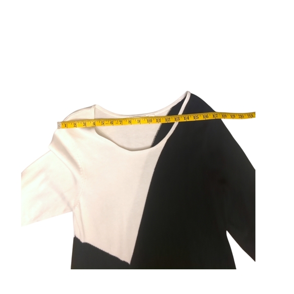 FINAL DAYS $5 Cato Black and Cream Color Block Sweater Dress - Picture 4 of 6